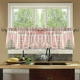 thumbnail image 4 of Yayeee Kitchen Curtains Tier Set of 2 Light Filtering 57"x24" Over Sink Window Panels, Light Green Christmas Houses, 4 of 7