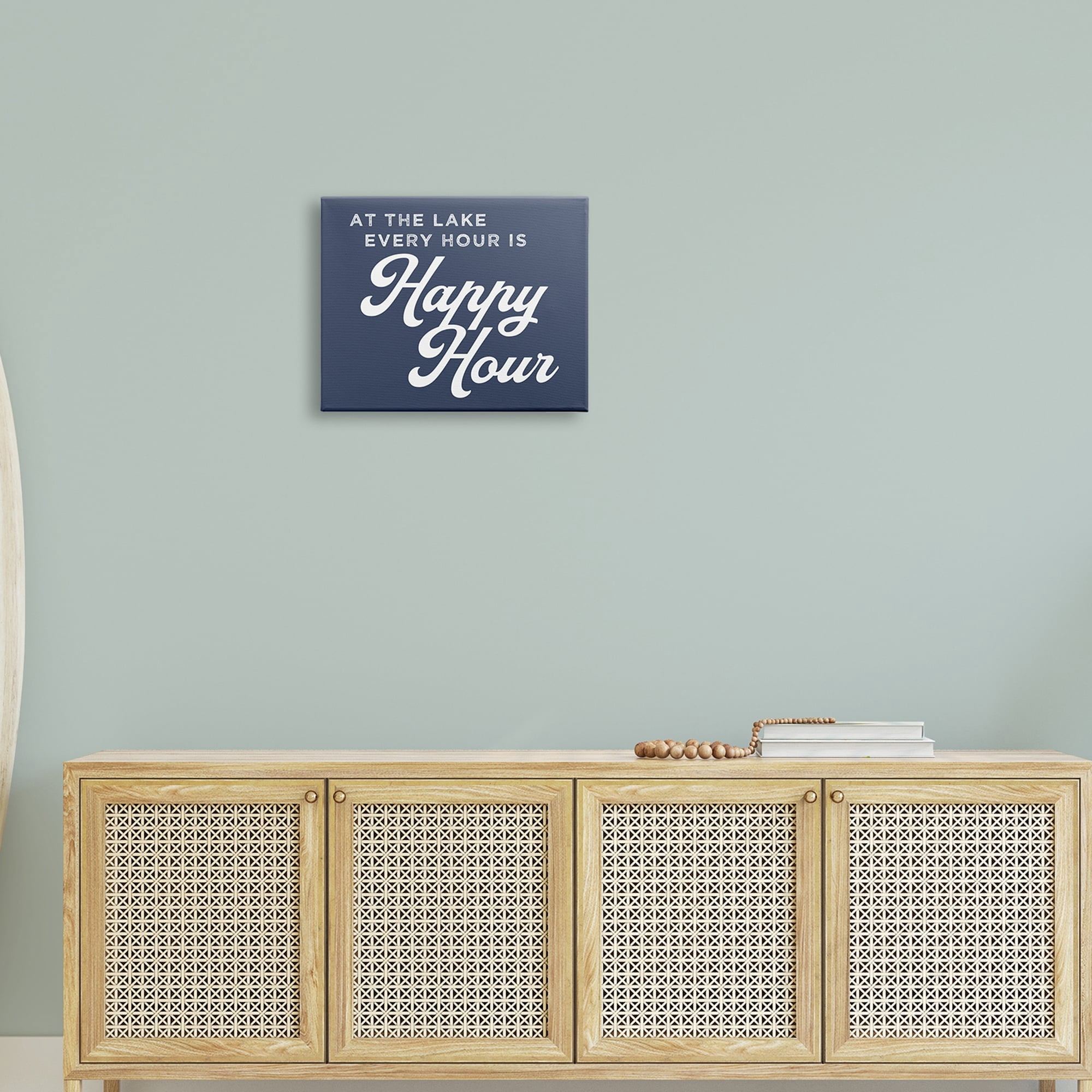 Stupell Industries Ever Hour's Happy Hour Nautical Lake Sign,48 x 36, Design by Daphne Polselli