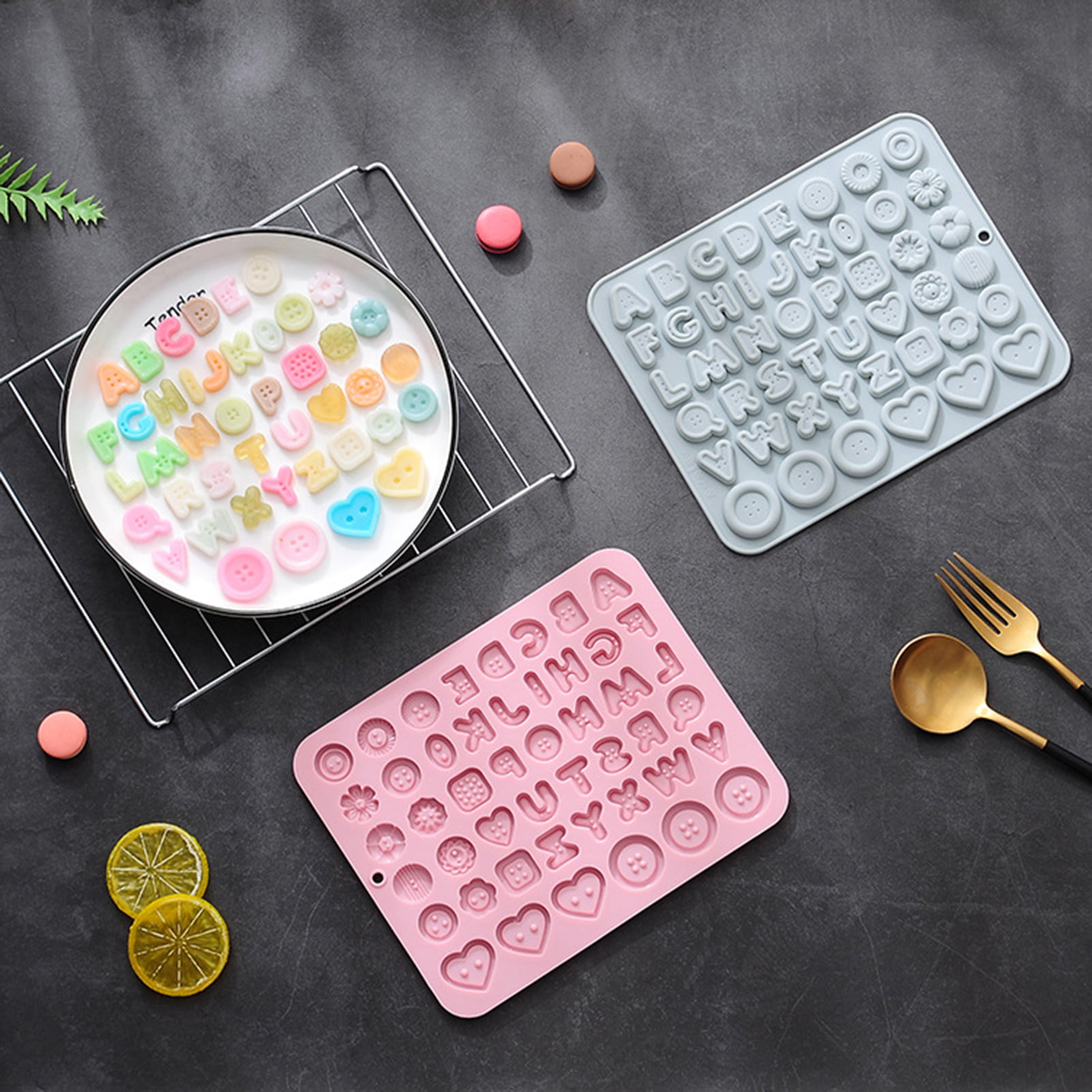 Details about   1x 48 Cavity Non Stick Silicone Mini Donut Pan Mould Tray Ice Jelly Chocolate 