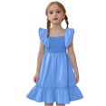 thumbnail image 4 of Vmvidoty Toddler Girl Dress Summer Baby Girls Dresses 2026 Fly Sleeve Casual Princess Toddler Dresses Blue 7 Years, 4 of 9