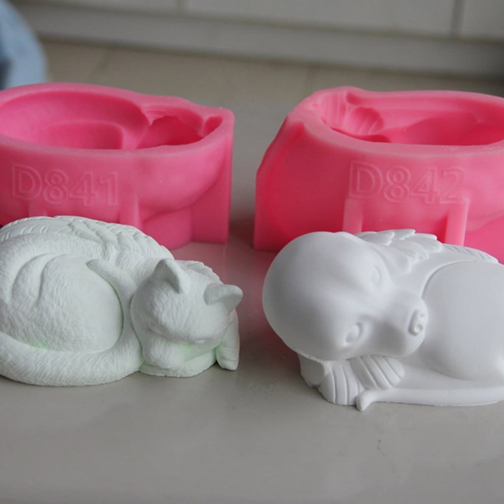 Aurgiarme 3D Animal Epoxy Resin Molds Silicone Texture Suitable for Creating Unique Pet Memorials Featuring Sleeping Cats and Dogs