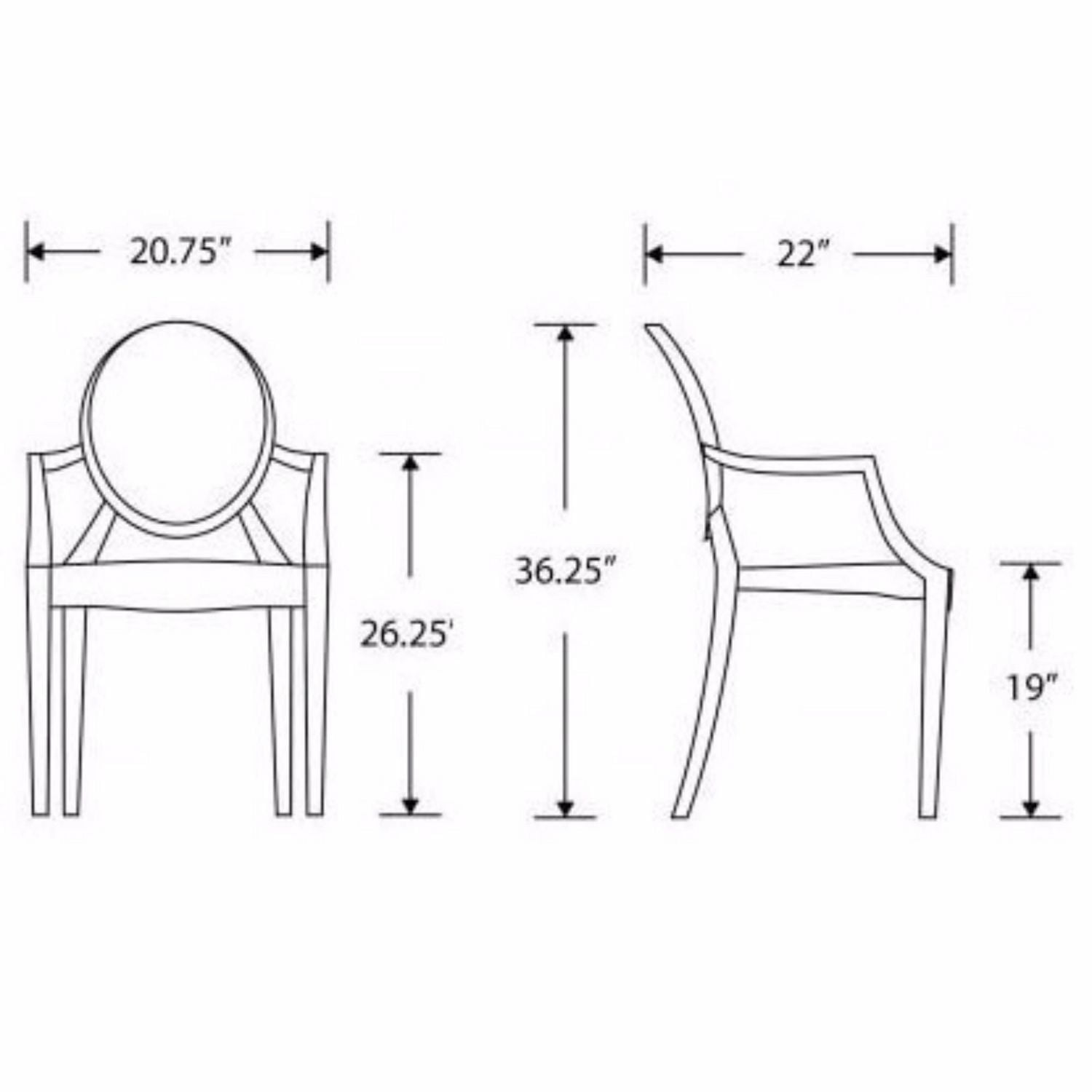 Nicer Furniture Ghost White Arm Chair