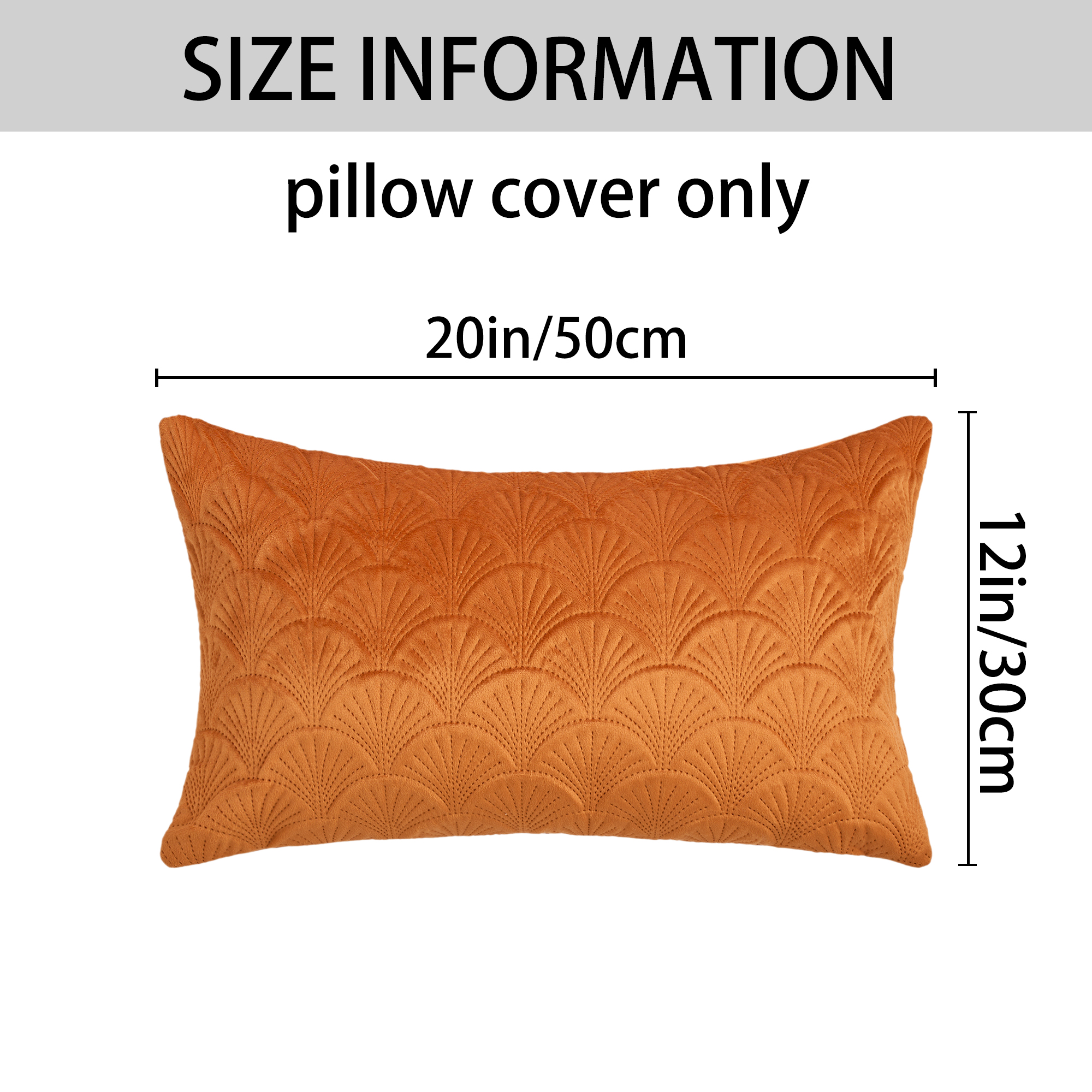 Unique Bargains Pack of 2 Velvet Solid Throw Pillow Covers 20" x 12" Orange