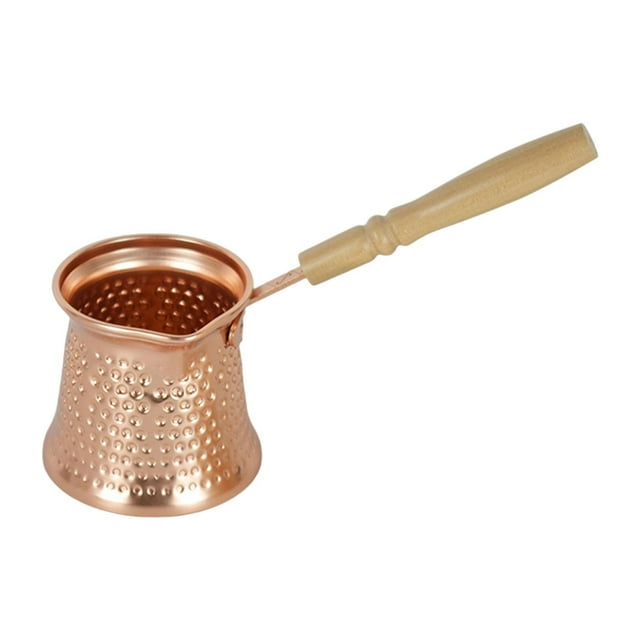 Cafetera turca hecha a mano, pequeña, con asa anti-calor, de aluminio, resistente, 350 ml, para casa, restaurante, oficina y bar.