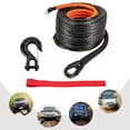 thumbnail image 2 of 3/8" x 92FT 25500LB Synthetic Winch Rope with Hook Car Tow Recovery Cable Truck SUV, 2 of 13