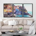 thumbnail image 3 of PixonSign Framed Canvas Print Wall Art Set Amalfi Cityscape Coastal Mediterranean Sea Italy Urban Architecture Photography Realism Scenic Landscape Decorative Multicolor for Bedroom - 24"x36"x3 Black, 3 of 5