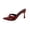 Wine, variant on Women's Bow Kitten Mules Sandals Open Toe Slip On Non-Slip Stiletto High Heel Dress Shoes Daily Wedding Party Casual Slides