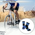 thumbnail image 2 of Calcetines de ciclismo anti-fricción l Calcetines para bicicleta al aire libre azul, negro unisex 1 par con diseño cuadrado reflectante, 2 of 6