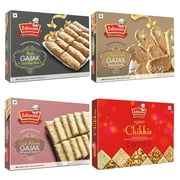 Jabsons - Assorted Traditional Sweets (4 in 1), Shahi Gajak, Agra Gud Gajak, Gud Khasta Gajak, Assorted Chikkis
