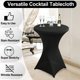 thumbnail image 4 of Cubiertas de mesa de spandex, manteles ajustables para cócteles, manteles redondos elásticos Highboy para fiestas, bodas, cumpleaños, banquetes, vendedores, mesa de bistró, 4 of 6