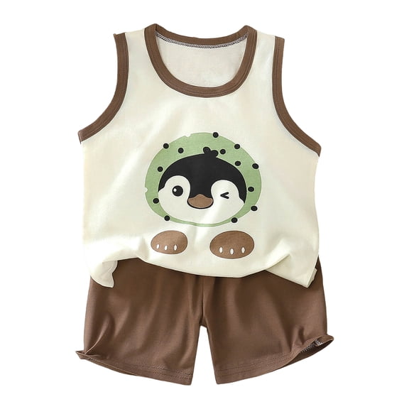 Quealent Girls Tank Top Pajamas – Size 6 8 10 12 14 16 18 Summer Shorts Stripe PJS Set Big Kids Clothes for Tween/Teens (Brown, 3-6 Months)