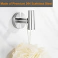 thumbnail image 2 of Bathroom Towel Hooks SUS 304 Stainless Steel Coat Hook Round Clothes Towel Coat Robe Hook Cabinet Closet Door Sponges Holder for Bath Kitchen Garage Hotel,Wall Mounted, Brushed Nickel, 2Pack, 2 of 6