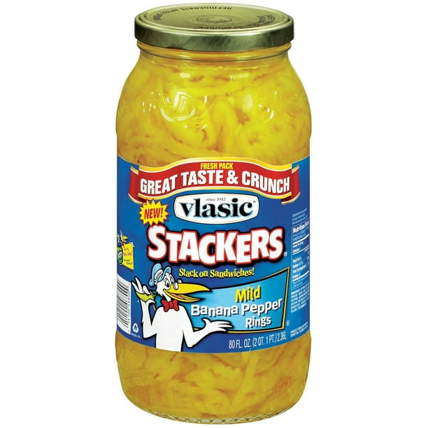 Vlasic Stackers Banana Pepper Rings, Mild Peppers, 80 Oz Jar Walmart