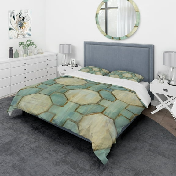 Designart 'Geometric Title Element' Geometric Duvet Cover Set