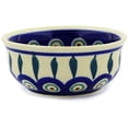 thumbnail image 3 of Polish Pottery 3¾-inch Bowl (Peacock Leaves Theme) Hand Painted in Boleslawiec, Poland + Certificate of Authenticity, 3 of 6