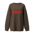 thumbnail image 3 of Merry Sweatshirt for Women Christmas Fleece Linend Sweaters Crew Neck Oversized Long Sleeve Pullover Tops, 3 of 4