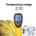 thumbnail image 6 of Temperature Gun IR Infrared Thermometer Non-Contact Digital Instant Read Tool Handheld with Laser Sight Accurate LCD Display 9v Battery Yellow/Black, 6 of 7