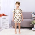 thumbnail image 7 of Monkey Face Banana Pattern Summer Pajama Set Soft Cotton Short Sleeve Sleepwear 2PCS Pajama Sets Breathable Lounge Set Size 14Y, 7 of 7