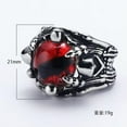thumbnail image 6 of K-KED Europunk Dark Wizard Ghost Eye Stainless Steel Men's Rings Size 7-13-12-Blue, 6 of 8