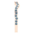 thumbnail image 4 of 0.36 ctw Wedding Band for Women - 18K Rose Gold Natural Aquamarine Stackable Eternity Ring, 4 of 6