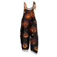 thumbnail image 4 of Women’s Halloween Pumpkin Print Jumpsuits, Loose‑Fit Lightweight Casual Overalls Rompers, 4 of 4