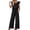 C484 Black, variant on Curuila Jumpsuits For Women Square Neck Sleeveless Solid Color Pocket Wide Leg Long Comfort Casual Bodysuits Beige Size L