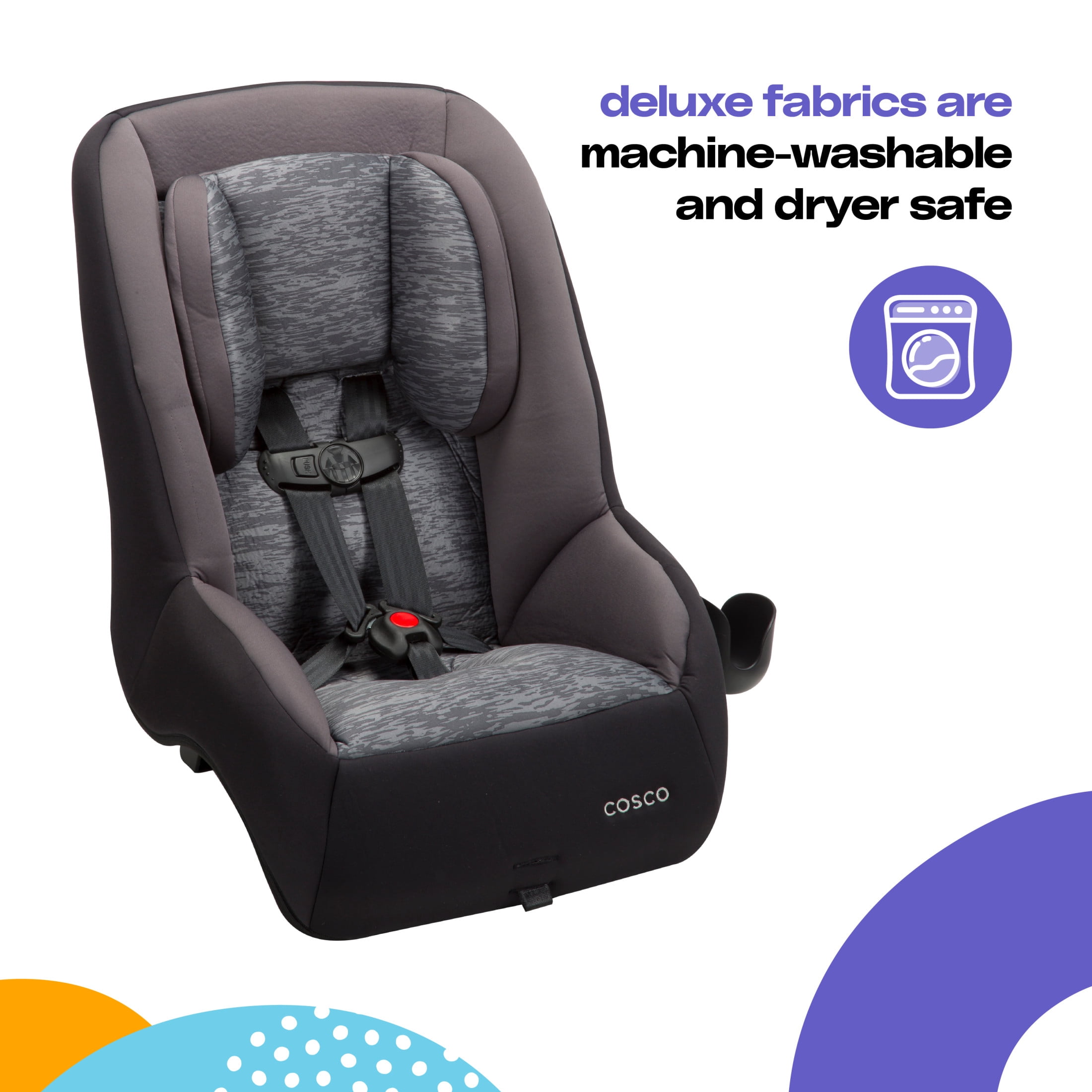 Cosco Kids MightyFit 65 DX Convertible Car Seat, Heather Onyx