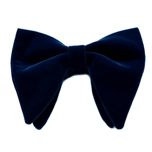 Mens Velvet Vintage Double Layer Pre-Tied Handmade Bow Tie Glitter Solid Color f