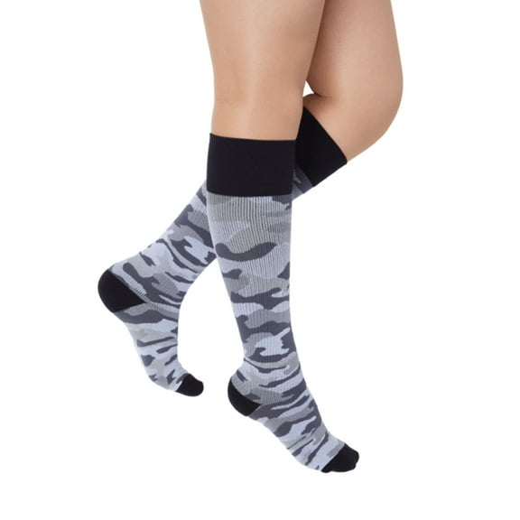 Rejuva Camo Compression Socks 15-20 mmHg Black/Grey Size M