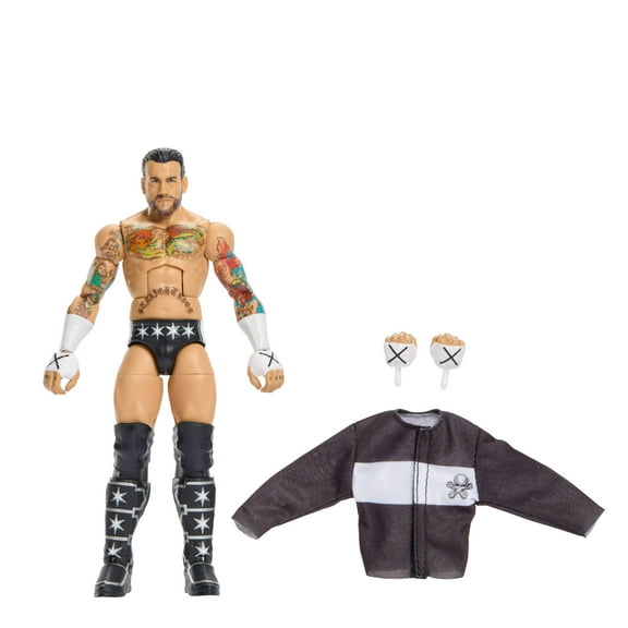 WWE Elite CM Punk Action Figure, Series #124 Set, 6-inch Collectible with Articulation & Accessories