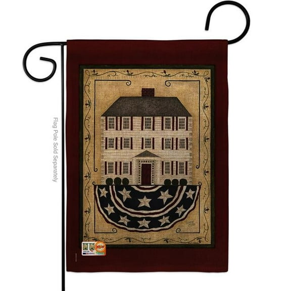 Breeze Decor BD-SH-G-100074-IP-DB-D-US18-SB 13 x 18.5 in. Patriotic White House Burlap Inspirational Sweet Home Impressions Decorative Vertical Double Sided Garden Flag