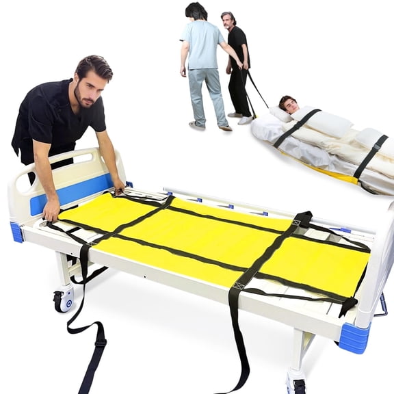 EZ Assistive Emergency Evacuation Sheet – Reinforced Patient Transfer Mat with Straps for Nursing Homes, First Aid, and Fire Evacuation