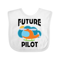 Inktastic Future Pilot Helicopter Boys or Girls Baby Bib