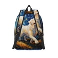 thumbnail image 2 of Lsque Vintage Starry Sky Labrador Pattern Canvas Daypack, Durable Backpack, High-quality Versatile Backpack,Vintage Compact Backpack-Medium, 2 of 6