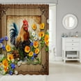 thumbnail image 2 of Watercolor Rooster Fabric Shower Curtain,Cute Daisy Flowers Shower Curtain for Bathroom,Rustic Farmhouse Animal Waterproof Shower Curtain 78 Inch Long, 2 of 3