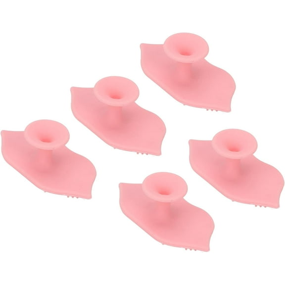 SiliconeLip Brushes, Deep Cleansing Professional Bendable Soft Lip ScrubbersBrush Tool with Sucking Cup for Skin Care 5 PCS