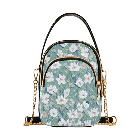 ALAZA Chain Crossbody Bags for Women Flowers Abstract Daisy Shoulder Handbag Phone Purse