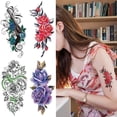 thumbnail image 4 of Konsait 18 Sheets Large Temporary Tattoos, Flower Rose Tattoo Temporary Waterproof Sexy Body Tattoo Sticker for Women Girls, 4 of 6