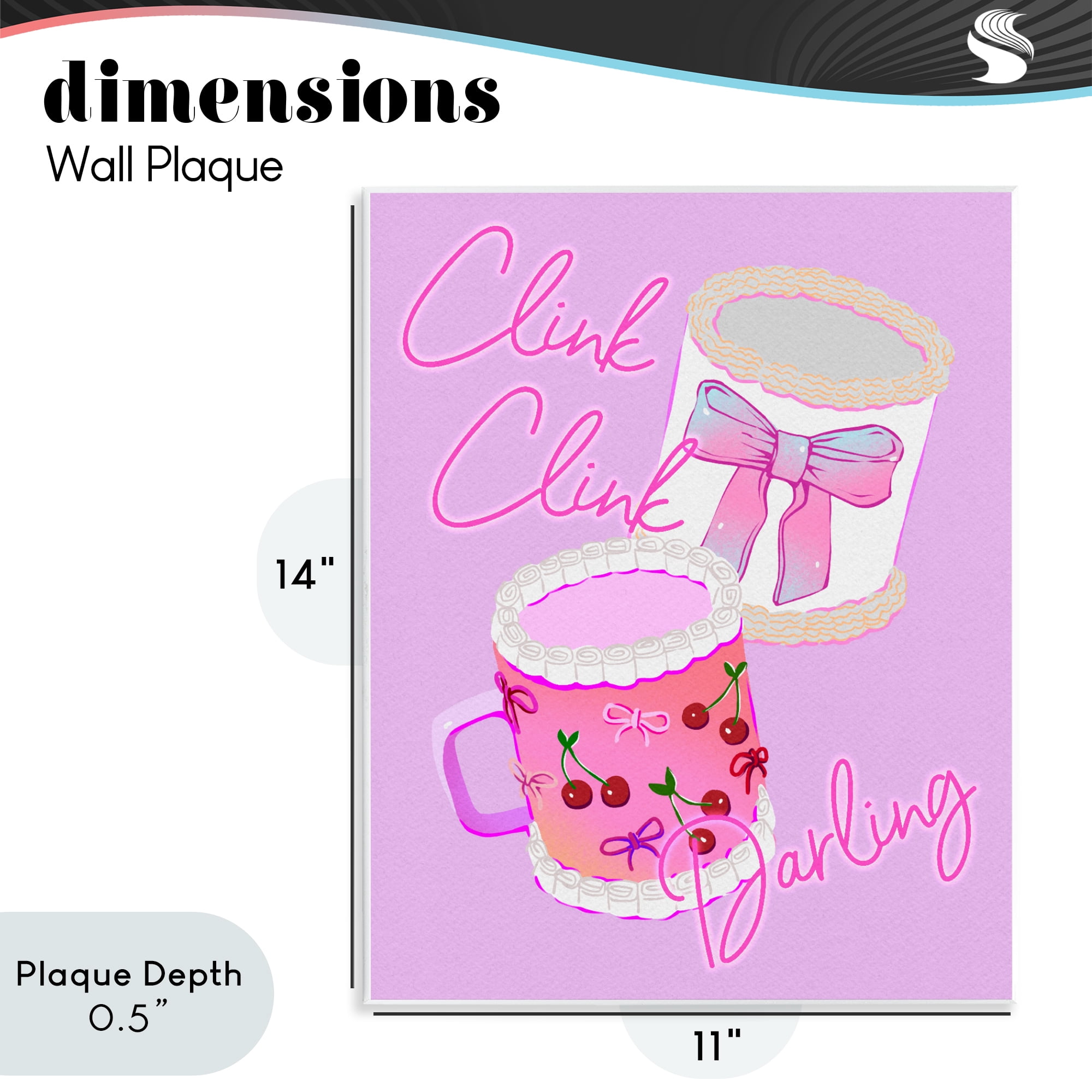 Stupell Industries Clink Darling Cherry Mug Wall Plaque Art, design by Ziwei Li