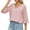 Pink, variant on HAiming Womens Lace 3/4 Sleeve Shirts Trendy Solid Color V Neck Tunic Tops Summer Loose Casual Dressy Basic Blouses