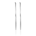 thumbnail image 3 of 14K Solid White Gold Square Tube Endless Round Large Hoop Earrings, 3 of 10