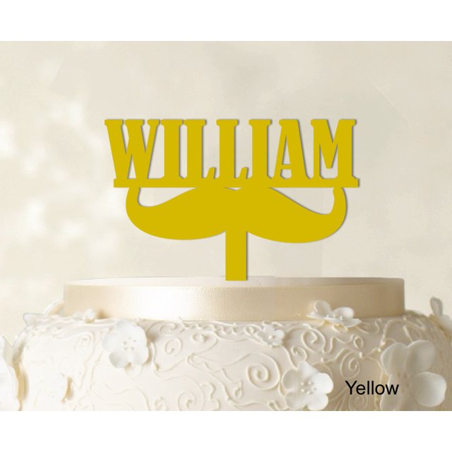 Custom Name Cake Topper Personalized Yellow Cake Topper Color Option Available 5-7 Inches Wide