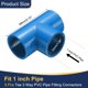 thumbnail image 2 of Uxcell 5Pcs 1" Tee 3 Vías Conectores de Accesorios de Tubo, Accesorios de Esquina de Grado de Construcción de Muebles para Estructura de Soporte de Jardín de Estante DIY, Conexión de Carpa, Azul, 2 of 6