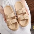 thumbnail image 6 of BERANMEY Comfort Cloud Slippers For Women and Men Double Buckle Adjustable Slides Pillow Slippers EVA Flat Sandals Unisex Slippers, 6 of 9