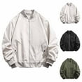 thumbnail image 4 of Ahdbta Men's Bomber Jackets Full Zipper Stand Collar Outwears with Pockets Casual Windproof Long Sleeve Coats with Pockets, 4 of 4