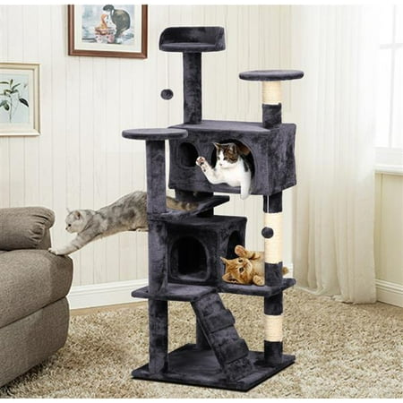 Cat Condos Clearance Yaheetech 51.2'' Multi-level Cat Tree Scratcher Condo Tower with Scratching Post and Toys ()