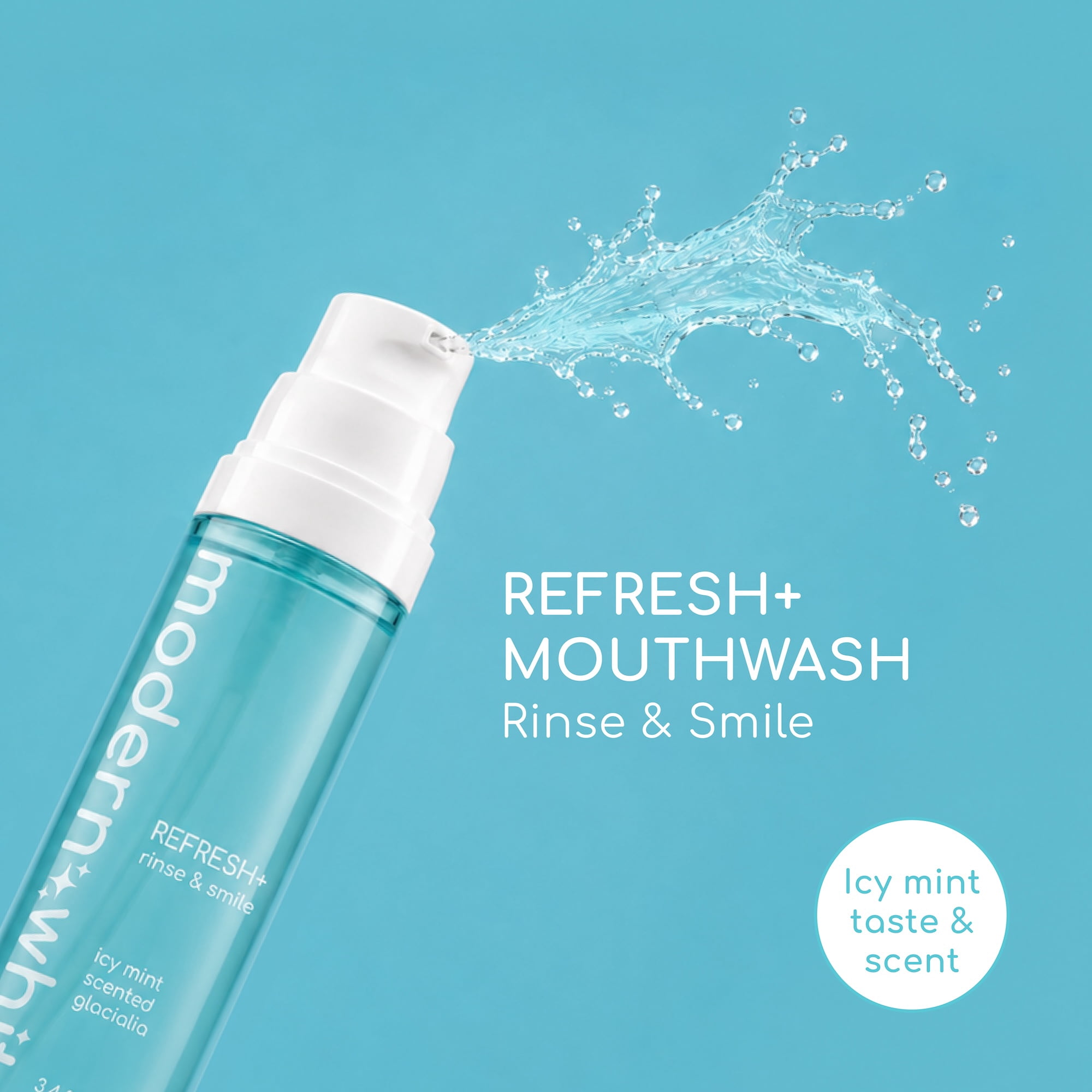 Modern Whites Whitening Mouthwash, Xylitol Enriched, Alcohol-Free, Press-Nozzle, 100 ml