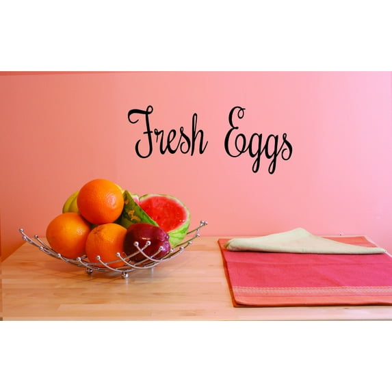 Custom Wall Decal Fresh Eggs Sign Dairy Farm Quote Vinyl Wall Decal 10x36 Inches