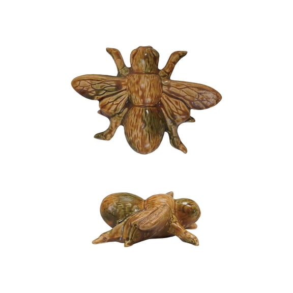 Creative Co-Op Stoneware Bee Accent Decor with Reactive Glaze, Multicolor