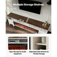 thumbnail image 4 of KFFKFF Farmhouse Fireplace TV Stand for TVs up to 100 Inches, Entertainment Center with 60-Inch Electric Fireplace & Storage Drawers, Remote-Controlled, White Finish, 4 of 9